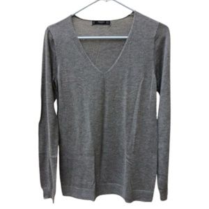 MANGO gray v neck lightweight men’s sweater top
